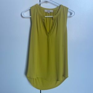 LOFT Chartreuse Yellow-Green Tank Blouse XXSP XXS Petite WORN ONCE!